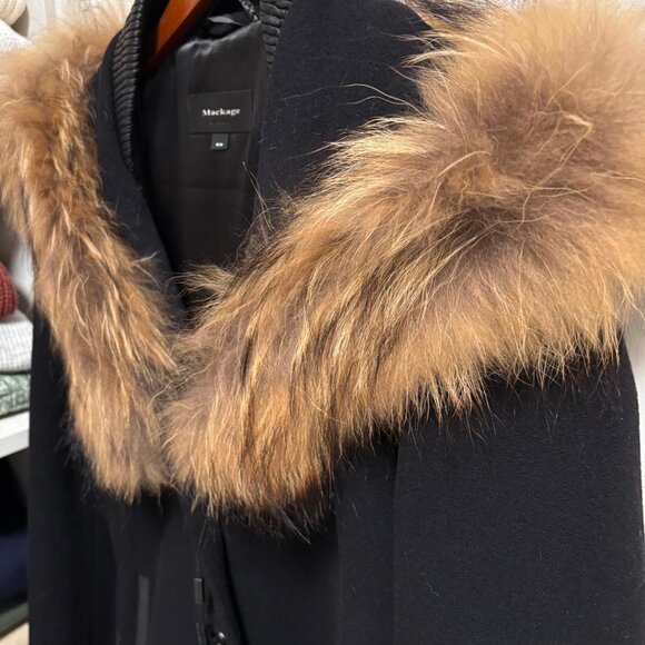 Mackage Andie Coat with Racoon Collar - Picture 3 of 5